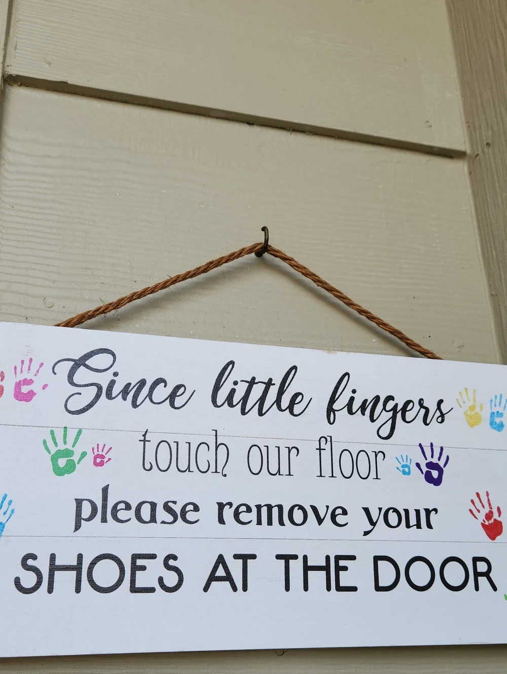 Shoes Off Sign For Front Door Since Little Fingers Touch Our Floor Signs